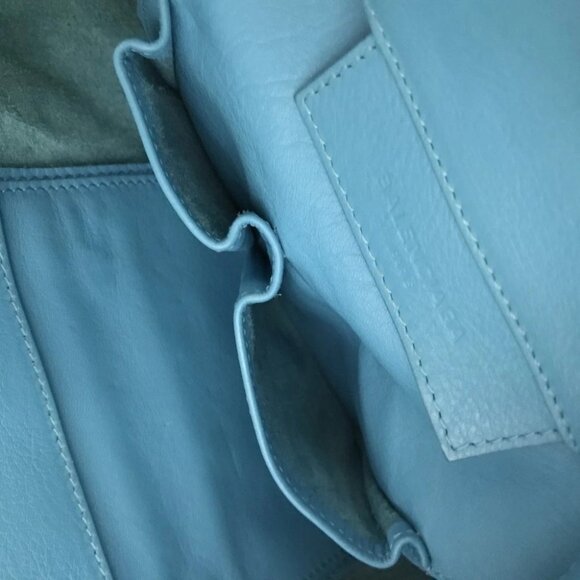 BALENCIAGA Papier Leather Tote Bag Blue/8BG0755 - Picture 10 of 12